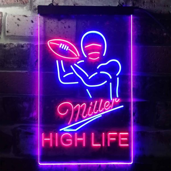 Miller Football Star Dual LED Neon Light Sign